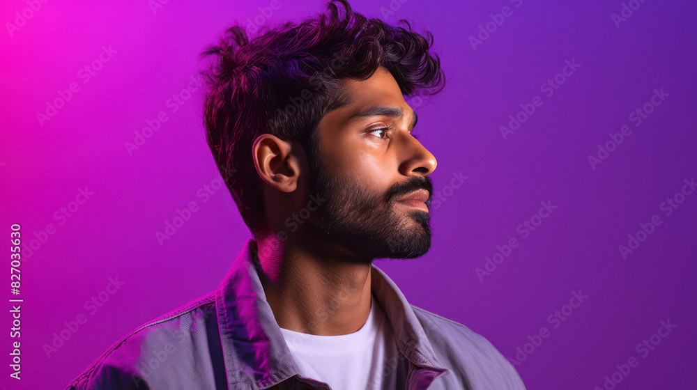 Side view of young indian man Side view of young indian man