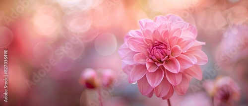 close up of pink flower in blurry background with bokeh effect
