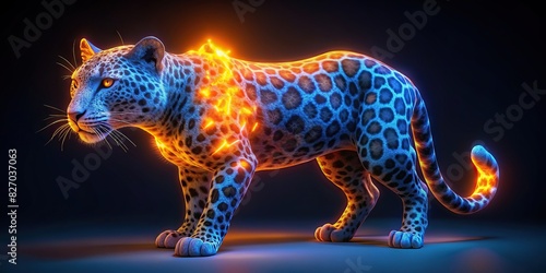 Leopard glowing on a background photo