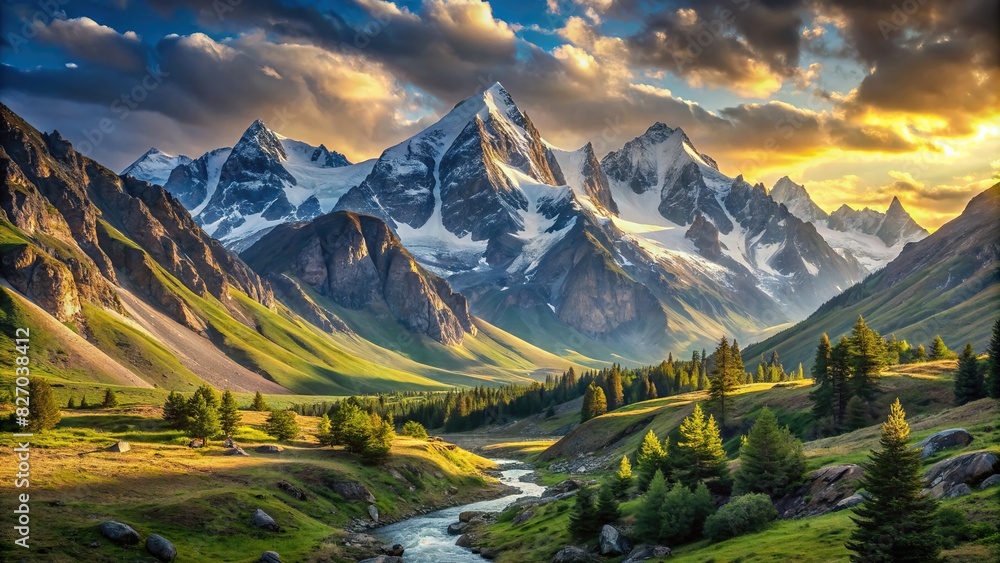 Mountain landscape for adventure travel