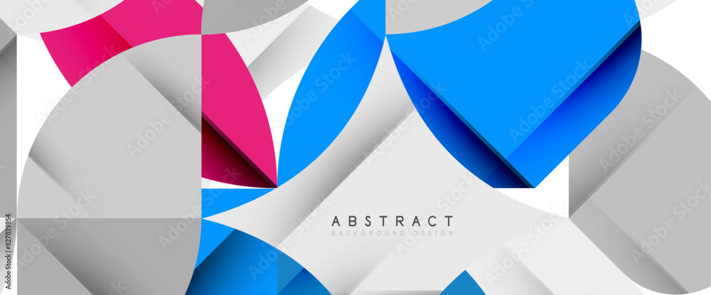 Minimal geometric elements on white. Petals, round triangles, star Minimal geometric elements on white. Petals, round triangles, star