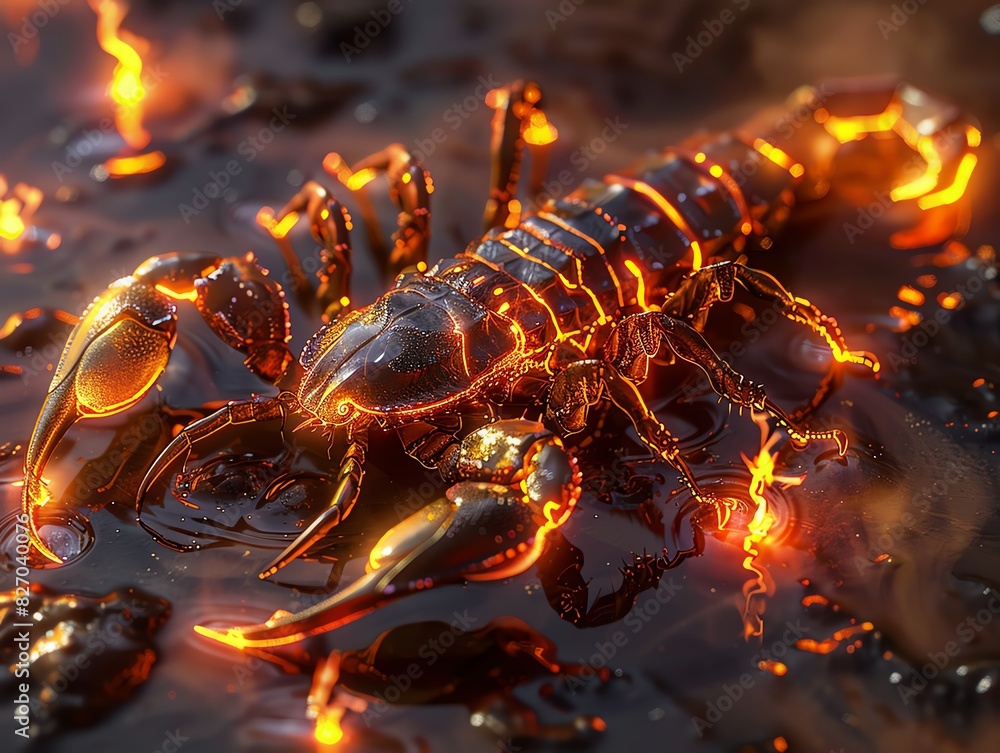Scorpio zodiac sign, mystical scorpion, intense 3D render Scorpio zodiac sign, mystical scorpion, intense 3D render