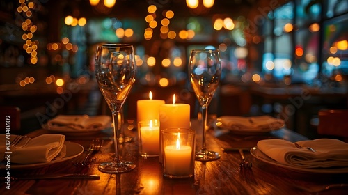 Inviting Dining Ambiance with Glowing Candle Lights