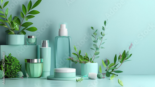 beauty care product bottles