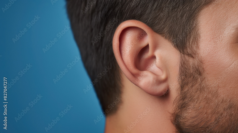 close up of men ear close up of men ear