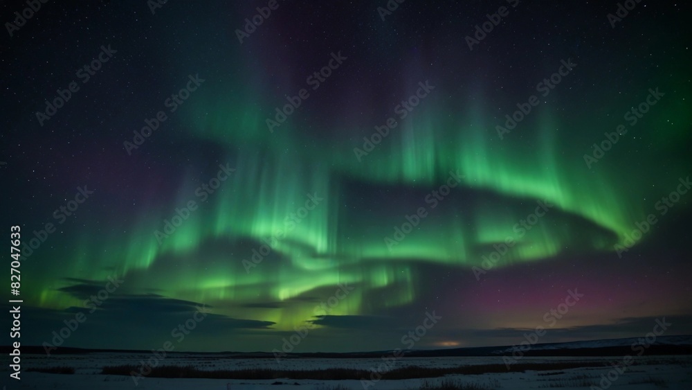 beautiful and peaceful view of the aurora