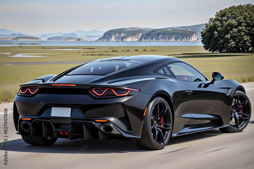 Naklejka premium 流線形の素晴らしいデザインのスポーツカー