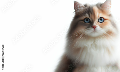 Cute white cat kitty persian cats norwegian norwegian orest cat domestic long haired cat, generative ai