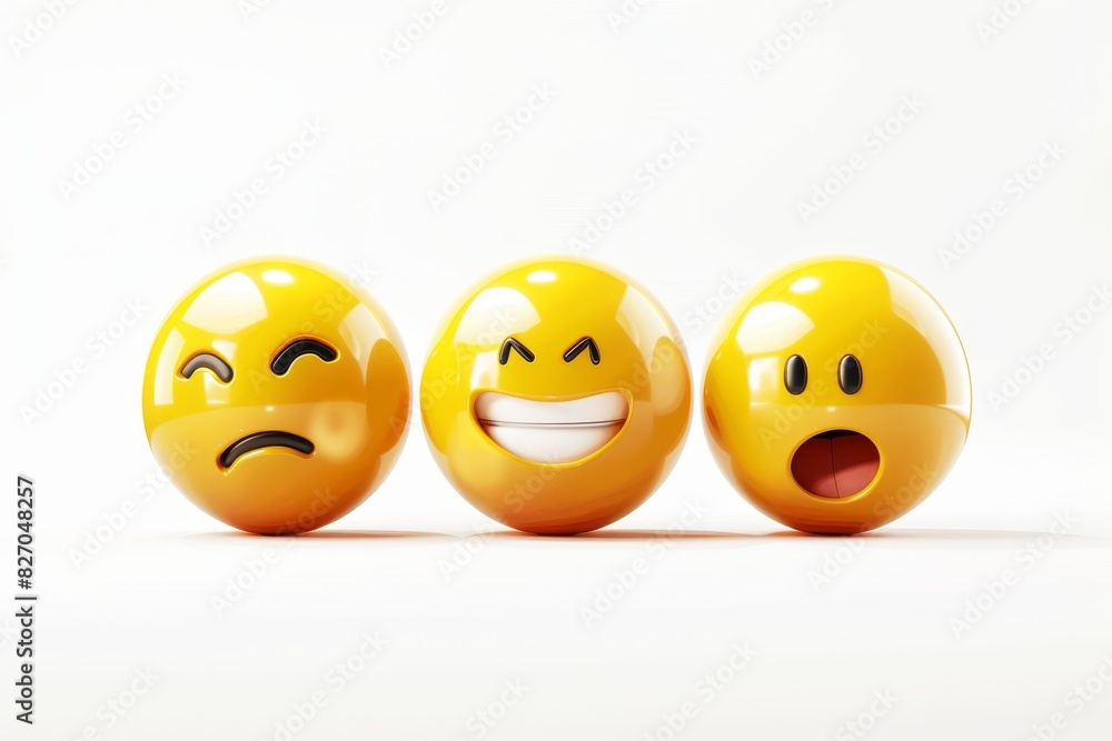 Realistic photograph of a complete Emoji and emoticons,solid stark white background, focused lighting Realistic photograph of a complete Emoji and emoticons,solid stark white background, focused lighting