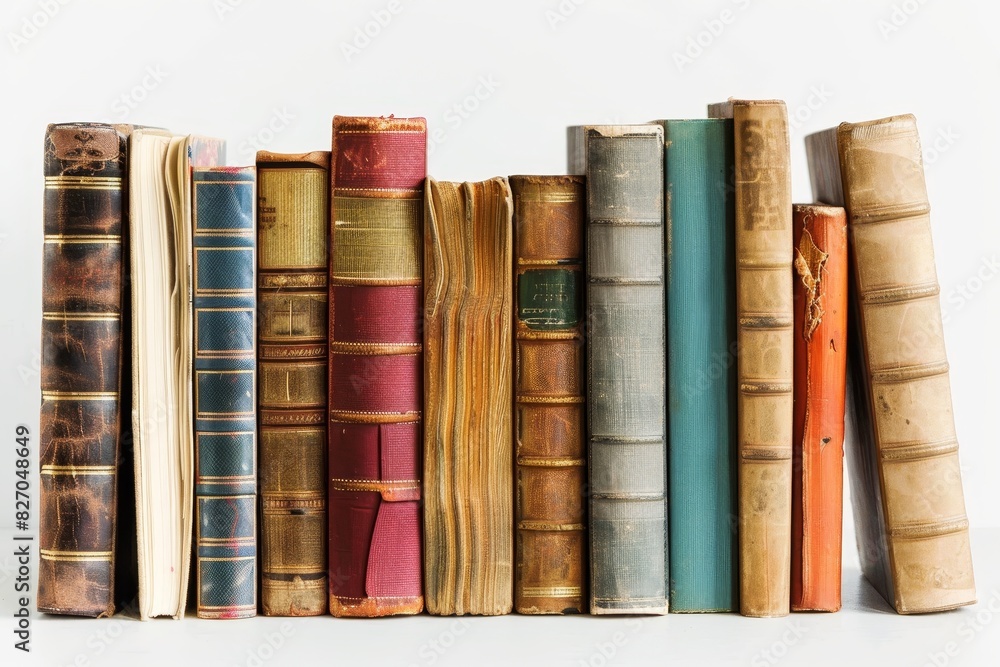 Realistic photograph of a complete Library books,solid stark white background, focused lighting Realistic photograph of a complete Library books,solid stark white background, focused lighting