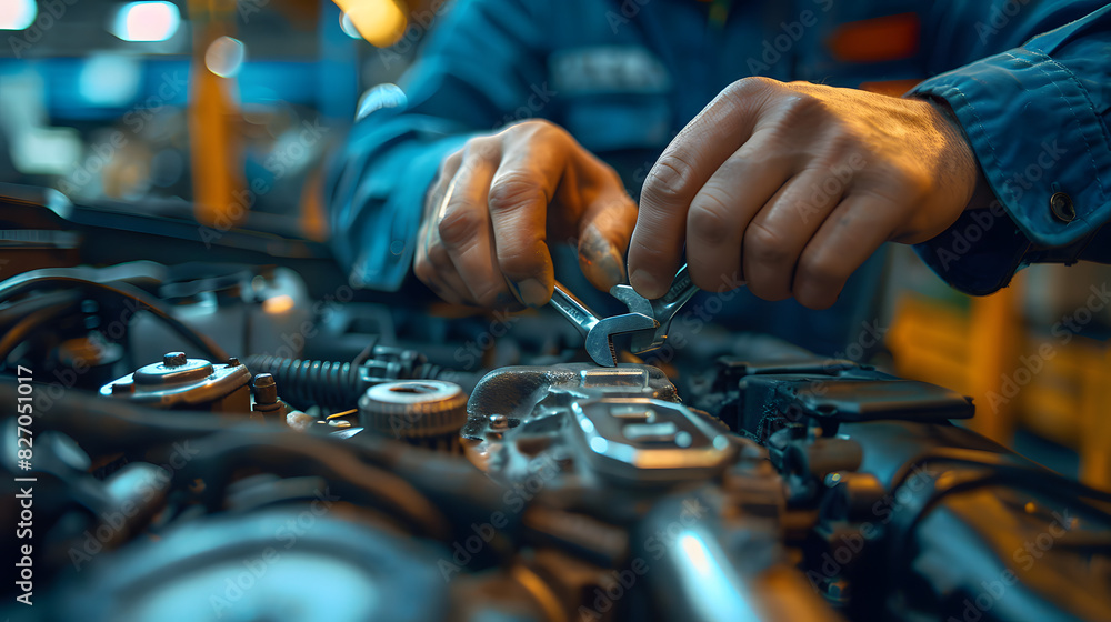 repairman hands repairing a car engine automotive workshop with a wrench, Automobile mechanic car service and maintenance, Repair service repairman hands repairing a car engine automotive workshop with a wrench, Automobile mechanic car service and maintenance, Repair service