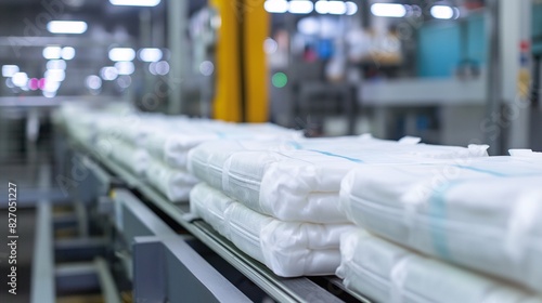 Wallpaper Mural Disposable diaper production factory on the conveyor belt Torontodigital.ca