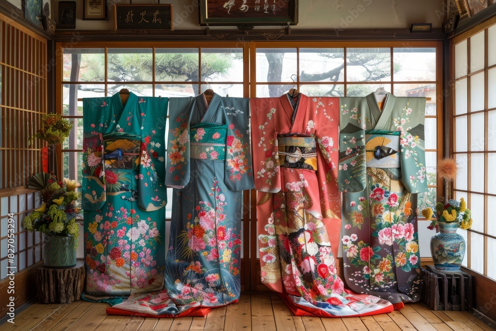 Kimono with floral pattern