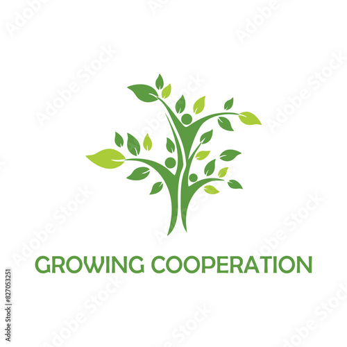 logo design icon growing together