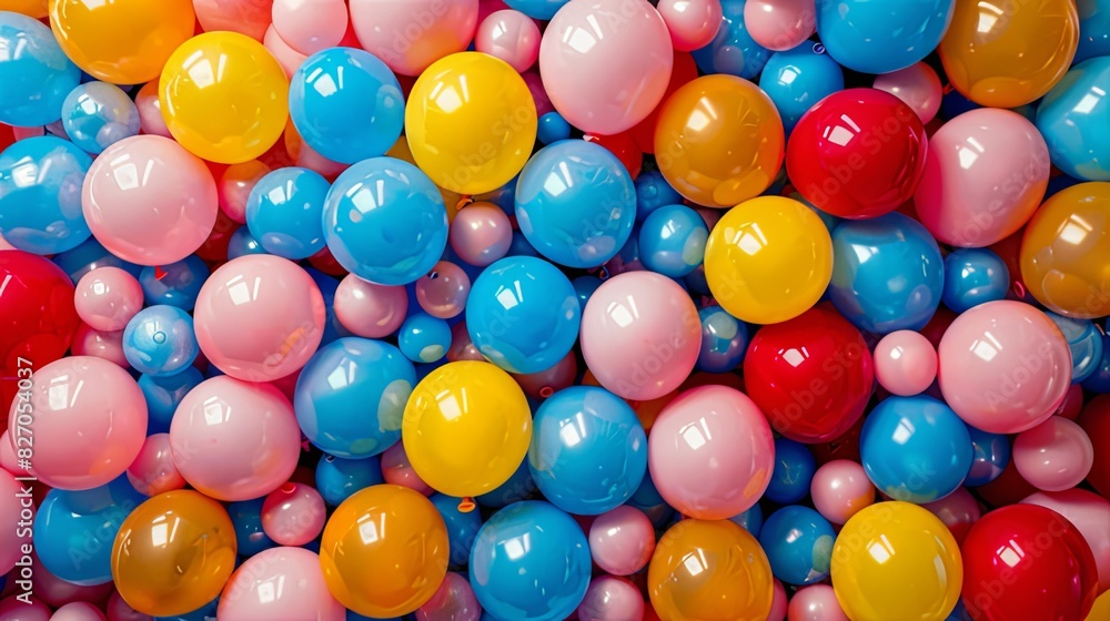 Vibrant Celebration: Aerial View of Colorful Balloon Wall for Joyous Birthday Parties Vibrant Celebration: Aerial View of Colorful Balloon Wall for Joyous Birthday Parties