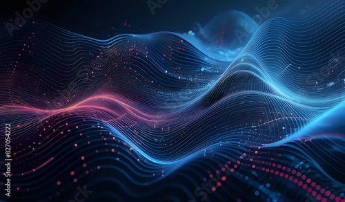 Digital backdround ideal for technological operations, neural networks, AI, data transmission and encryption, digital archives, audio and visual representations, scientific research