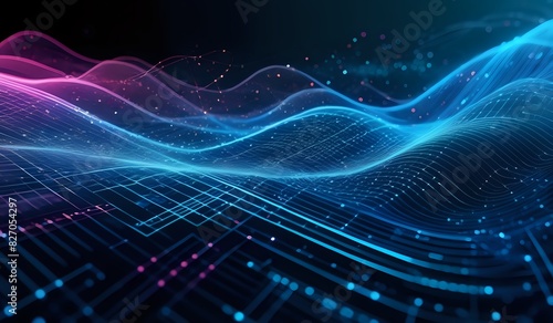 Wallpaper Mural Digital backdround ideal for technological operations, neural networks, AI, data transmission and encryption, digital archives, audio and visual representations, scientific research Torontodigital.ca