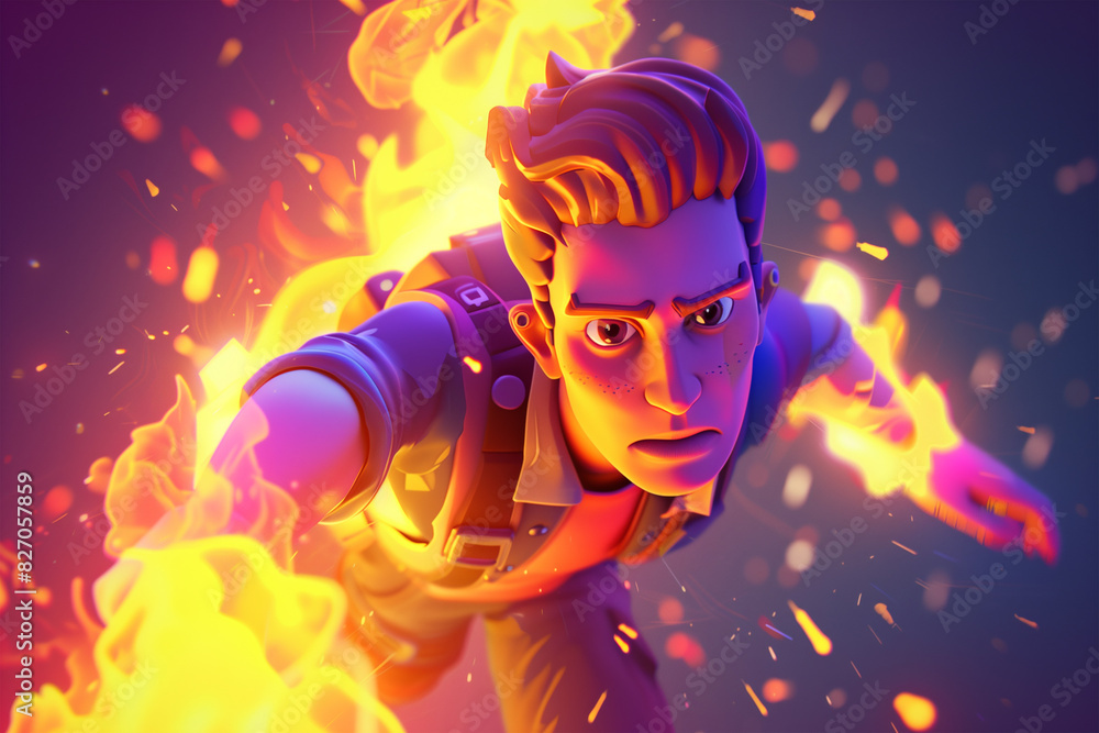 3d game character cartoon portrait glow effect 3d background isolated 3d game character cartoon portrait glow effect 3d background isolated