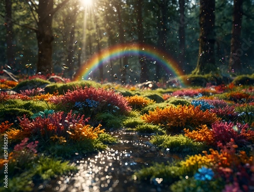 rainbow in the forest