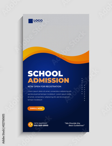 School Admission Facebook and Instagram Story Template