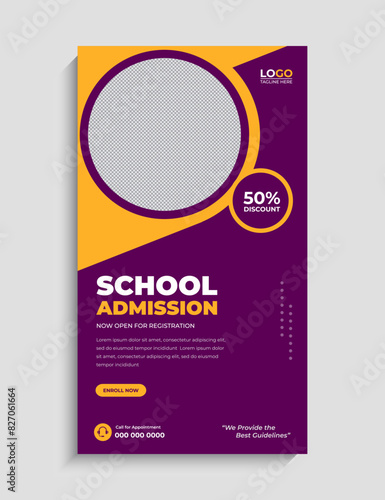 School Admission Facebook and Instagram Story Template
