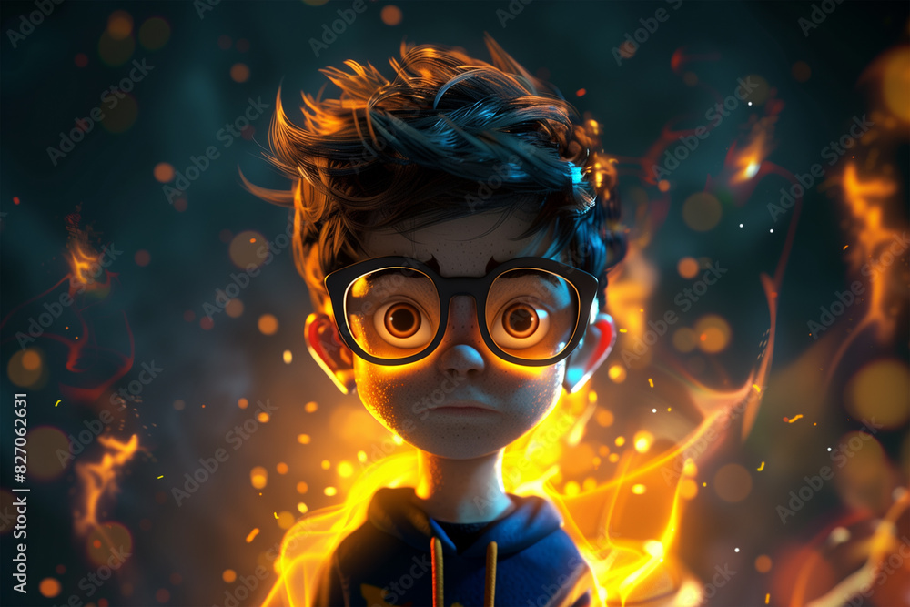 3d game character cartoon portrait glow effect 3d background isolated 3d game character cartoon portrait glow effect 3d background isolated