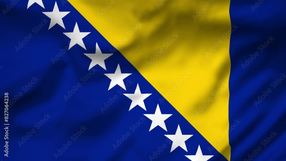Bosnia and Herzegovina Flag waving in the wind, National Flag background video, High Speed Full HD 4K Bosnia and Herzegovina Flag waving in the wind, National Flag background video, High Speed Full HD 4K