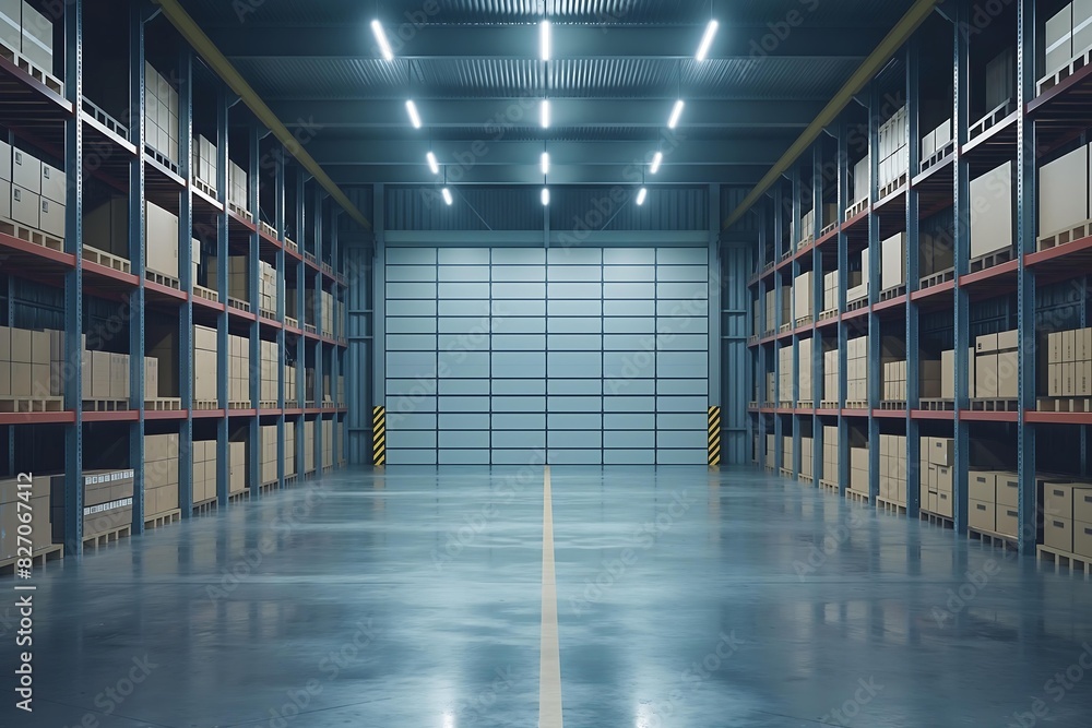 Modern Industrial Warehouse with Multiple Loading Docks and Storage Modern Industrial Warehouse with Multiple Loading Docks and Storage
