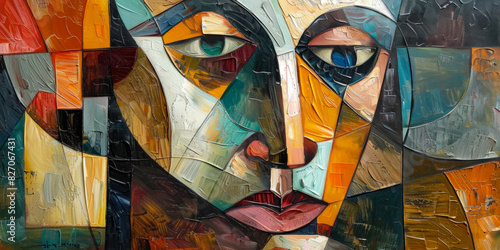 Surrealistic Oil Painting In Cubist Style For Design Created Using Artificial Intelligence