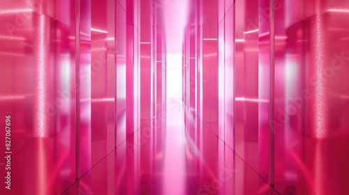 Vivid pink backdrop with a mirrored effect