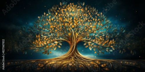 Glowing Tree of Life Digital Art © Du