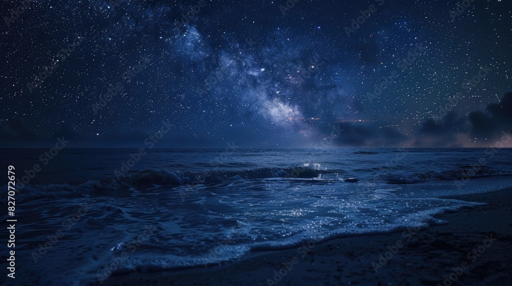 Obraz premium Incredible night sky full of stars above the ocean