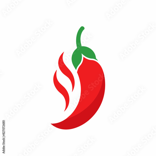 Red Hot Chili logo design vector art illustration. Chili pepper.