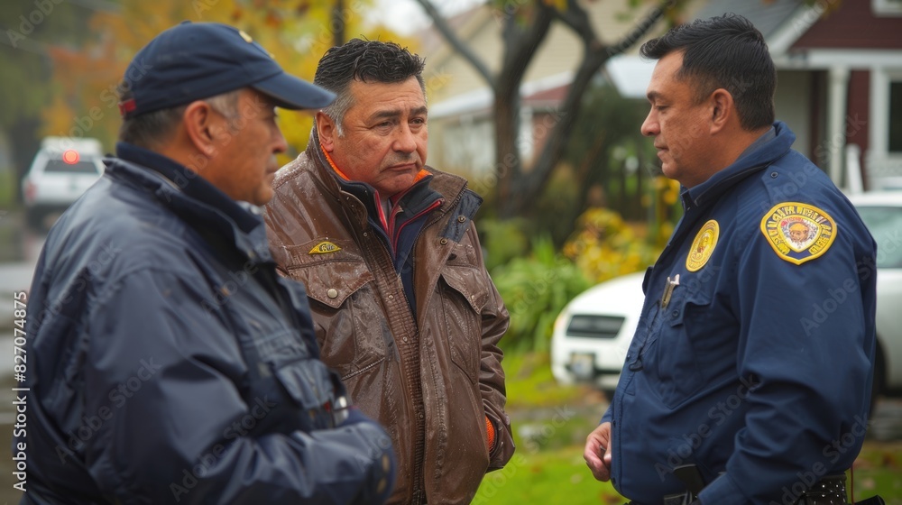 Fototapeta premium Building Community Safety: Neighborhood Watch Group Working Together for Protection and Security