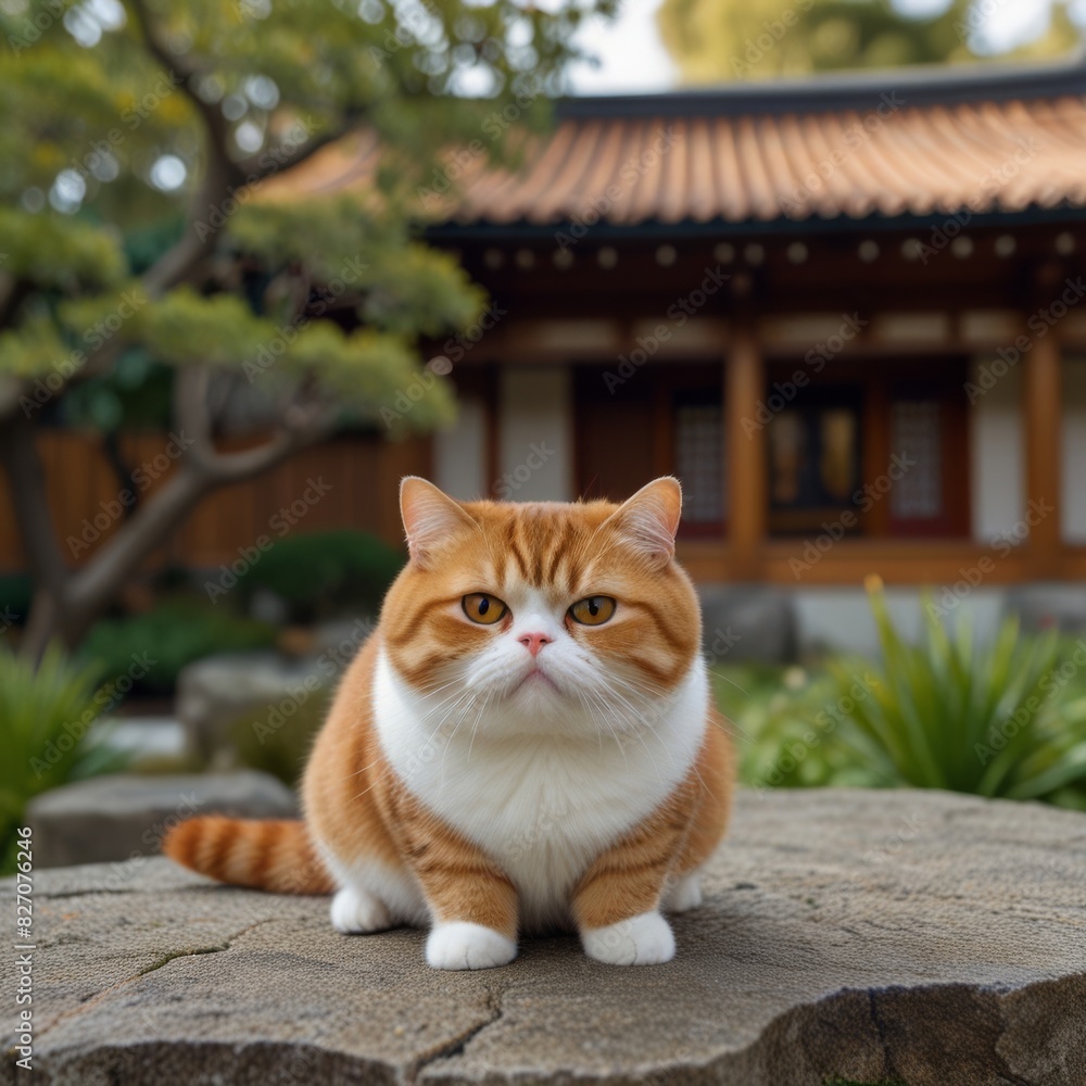 round face and chubby exotic short hair cat in japanese style round face and chubby exotic short hair cat in japanese style