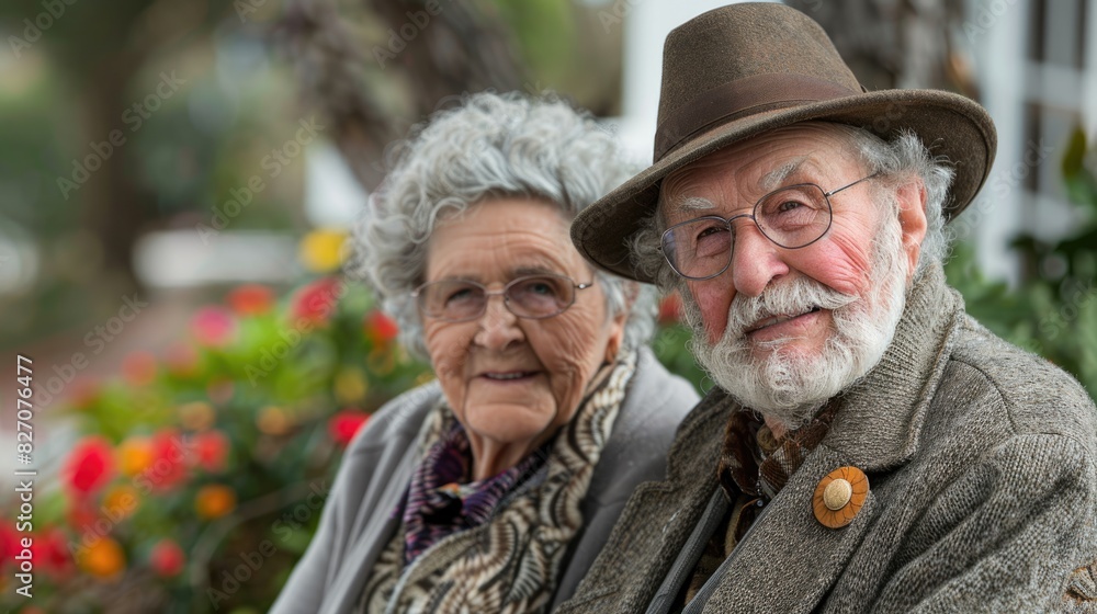 Serene Senior Couple Enjoying the Benefits of Social Security in a Tranquil Garden Setting Serene Senior Couple Enjoying the Benefits of Social Security in a Tranquil Garden Setting