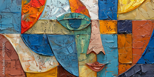 Surrealistic Oil Painting In Cubist Style For Design Created Using Artificial Intelligence