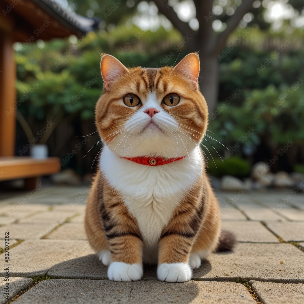 round face and chubby exotic short hair cat in japanese style round face and chubby exotic short hair cat in japanese style