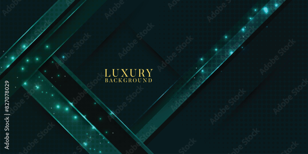 Green luxury abstract background overlap layers on dark space with ...