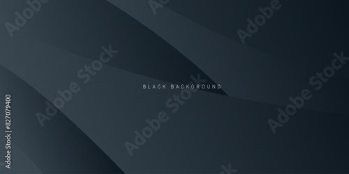 Modern black wavy papercut background with dynamic shape.