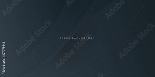 Modern black wavy papercut background with dynamic shape.