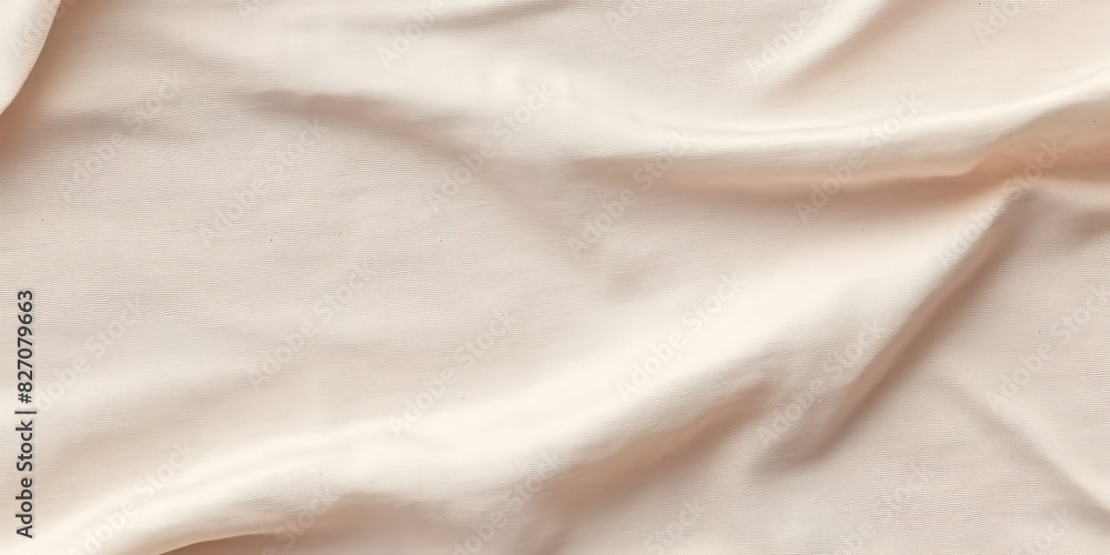 Cream fabric texture with soft folds, natural and cozy textile background ideal for interior design, fashion, and craft projects requiring a warm and inviting look
