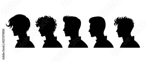 Man side view profile silhouette black filled vector Illustration icon