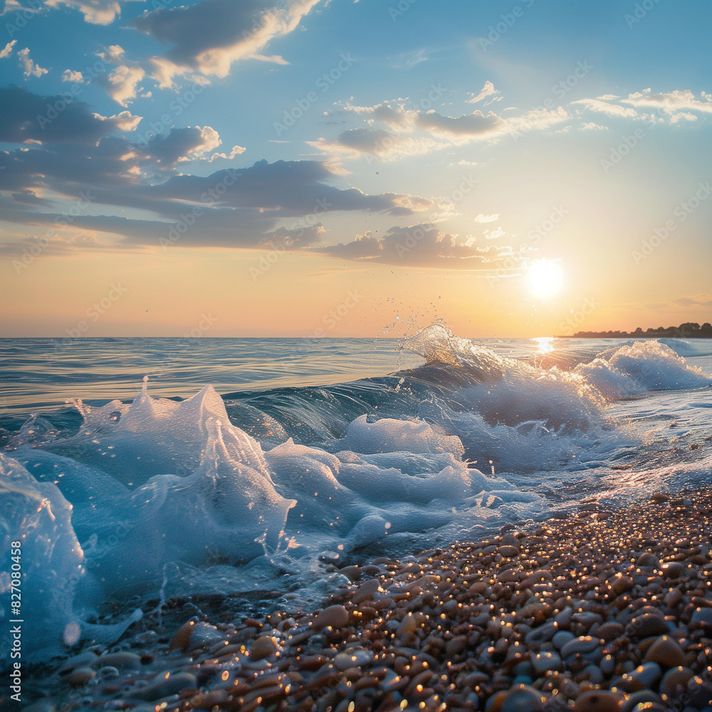 Fotografie The wave crashes on the shore
