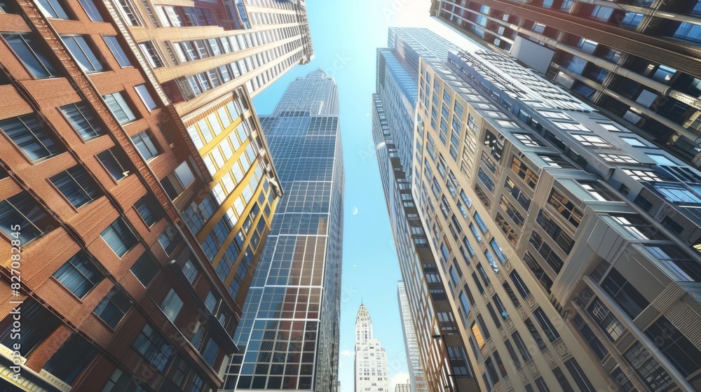 skyscrapers in a finance district