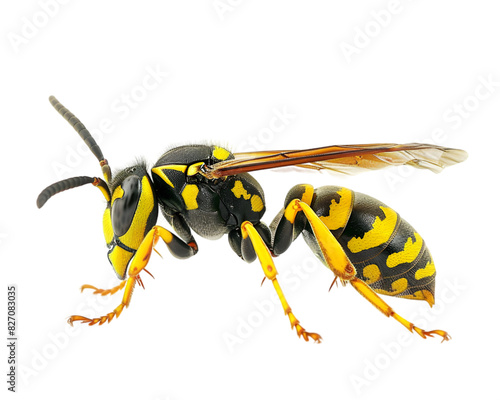 Wasp with yellow and black skin on transparent background © PNG River Gfx