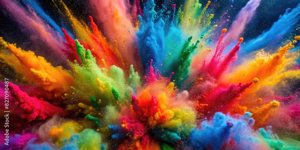 Explosion of Vibrant Multicolored Powder Explosion of Vibrant Multicolored Powder
