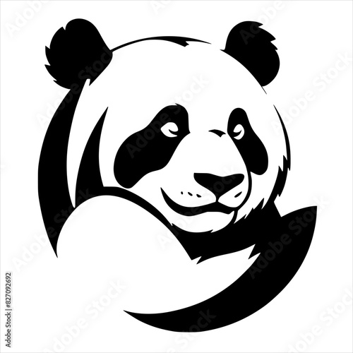 Panda Silhouette Black and White