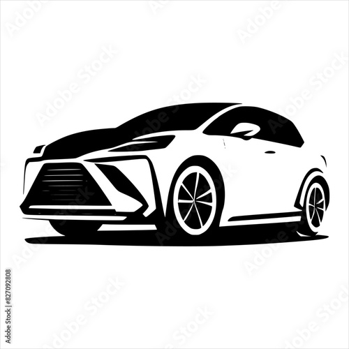 Car Silhouette Black and White