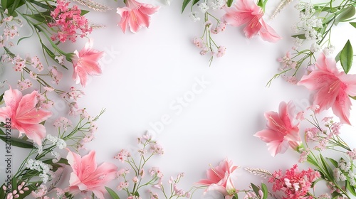 Mother s Day Flowers - Frame on White Background